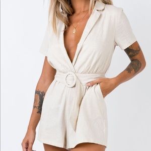 Turin romper Beige - Princess Polly